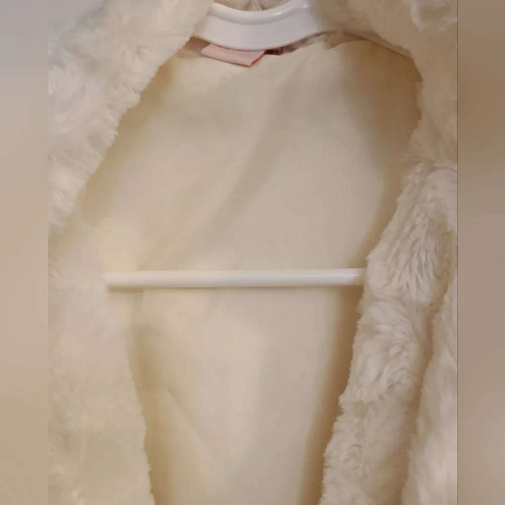 Candie's Coat Faux Rabbit‎ Fur Lined Optional Belt Girl's Medium